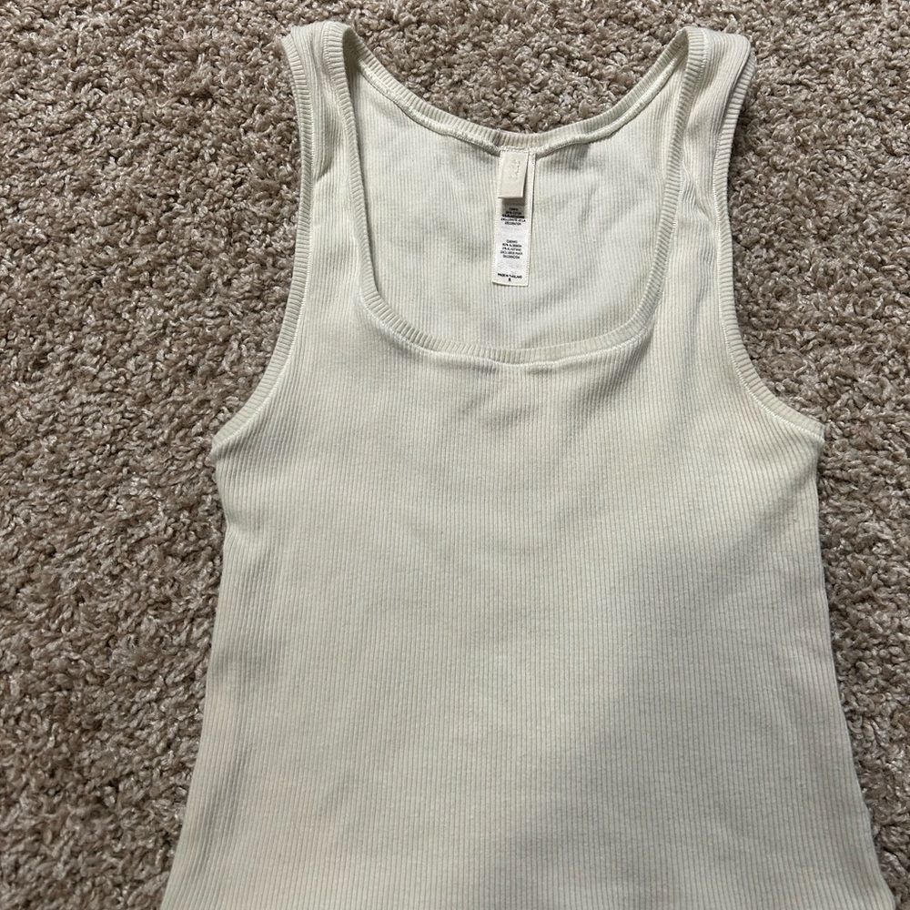 SKIMS Cream Ribbed Tank Top